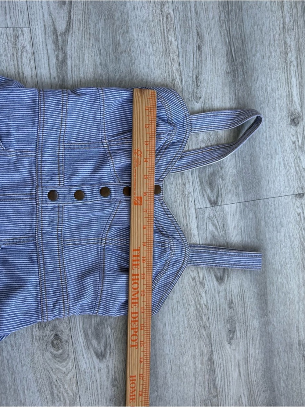 Japna Pinstriped Denim dress Womens Size S Blue Cottagecore Picnic Spring - Picture 6 of 8
